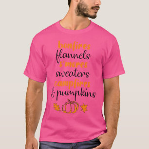 Bonfires Flannels Mores kampvuren en pompoen T-shirt