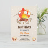 Bonfire's more douche verjaardagsuitnodiging kaart (Staand voorkant)