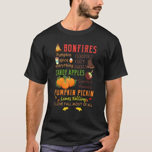 Bonfires Pompoen Spice Alles Herfst T-shirt (Voorkant)