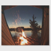 Bonfre nabij waterlichaam cadeaupapier (Vlak)