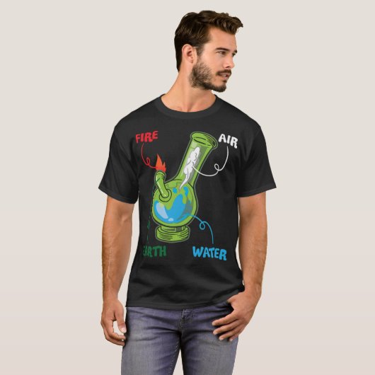 Bong Elements Fire Water Earth Air Thc Weed bettin T-shirt (Voorkant volledig)