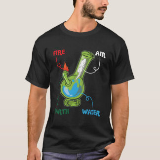 Bong Elets Fire Water Eh Air THC Wiet Roken Anat T-shirt