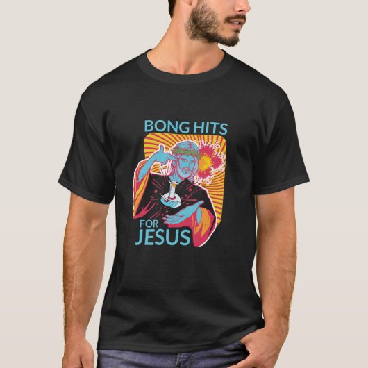 Bong Hits For Jesus Funny THC Stoner Gift  T-shirt (Voorkant)