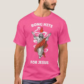 Bong Hits voor Jezus Grappig THC Stoner Gift T-shirt (Voorkant)