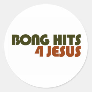 Bong Hits voor Jezus Ronde Sticker