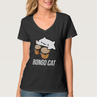 Bongo Cat Meme T-shirt met een schattige Bongo Cat