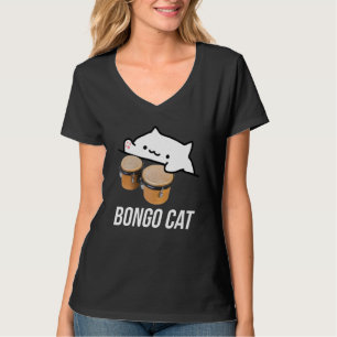 Bongo Cat Meme T-shirt met een schattige Bongo Cat