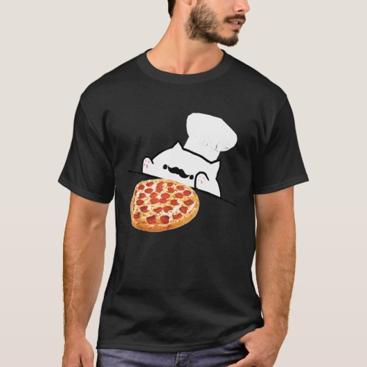 Bongo Cat Pizza Chef Dank Memes T-shirt (Voorkant)