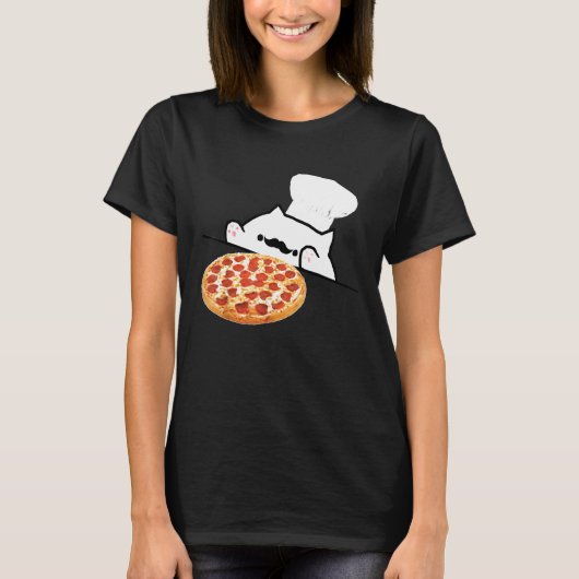 Bongo Cat Pizza Chef Dank Memes T-shirt (Voorkant)