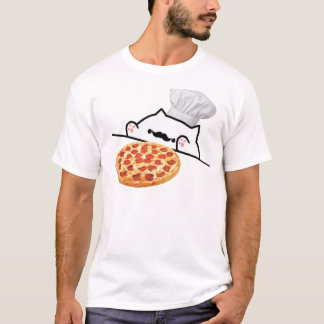 Bongo Cat Pizza Chef T-shirt
