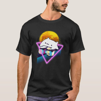 Bongo Cat Retro 80s Vaporwave Outrun Stijl  T-shirt