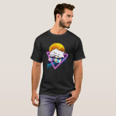 Bongo Cat Retro 80s Vaporwave Outrun Stijl T-shirt (Voorkant volledig)