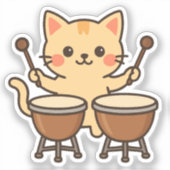 Bongo Cat Rhythm Beats Sticker (Voorkant)