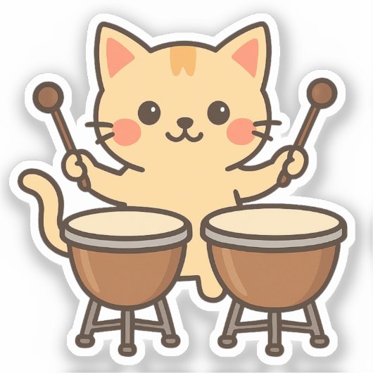 Bongo Cat Rhythm Beats Sticker (Voorkant)