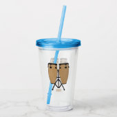 Bongo drum cartoon illustratie acryl drinkbeker (Achterkant)