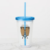 Bongo drum cartoon illustratie acryl drinkbeker (Voorkant)