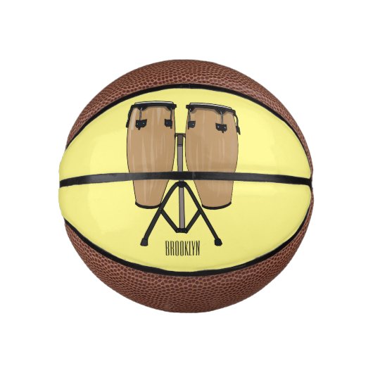 Bongo drum cartoon illustratie basketbal (Voorkant)