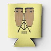 Bongo drum cartoon illustratie blikjeskoeler (Voorkant)
