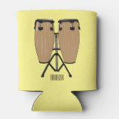 Bongo drum cartoon illustratie blikjeskoeler (Achterkant)