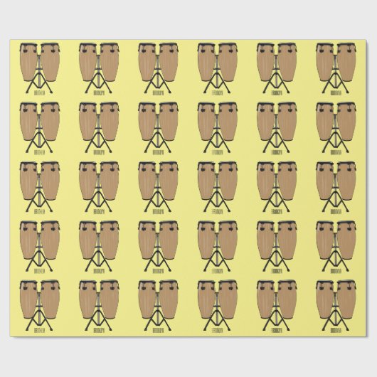 Bongo drum cartoon illustratie cadeaupapier (Vlak)