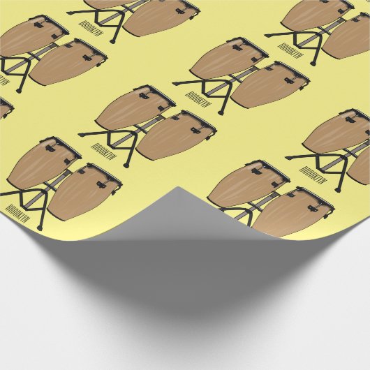 Bongo drum cartoon illustratie cadeaupapier (Hoek)