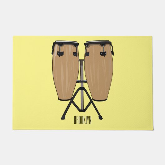 Bongo drum cartoon illustratie deurmat (Voorkant)