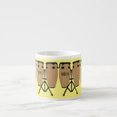 Bongo drum cartoon illustratie espresso kop (Voorkant)