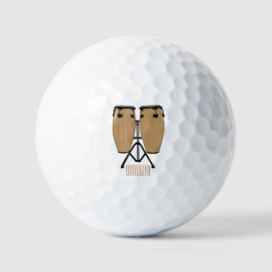 Bongo drum cartoon illustratie golfballen