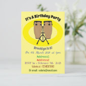 Bongo drum cartoon illustratie kaart (Staand voorkant)