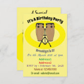 Bongo drum cartoon illustratie kaart (Voorkant / Achterkant)