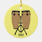 Bongo drum cartoon illustratie keramisch ornament (Voorkant)