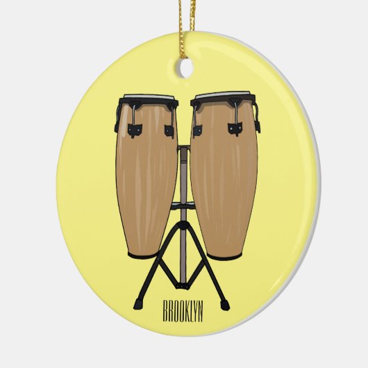 Bongo drum cartoon illustratie keramisch ornament (Links)