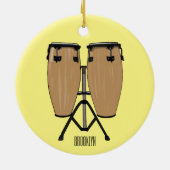 Bongo drum cartoon illustratie keramisch ornament (Achterkant)