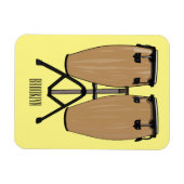 Bongo drum cartoon illustratie magneet (Horizontaal)