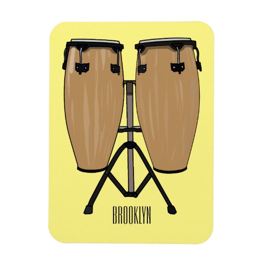 Bongo drum cartoon illustratie magneet (Verticaal)
