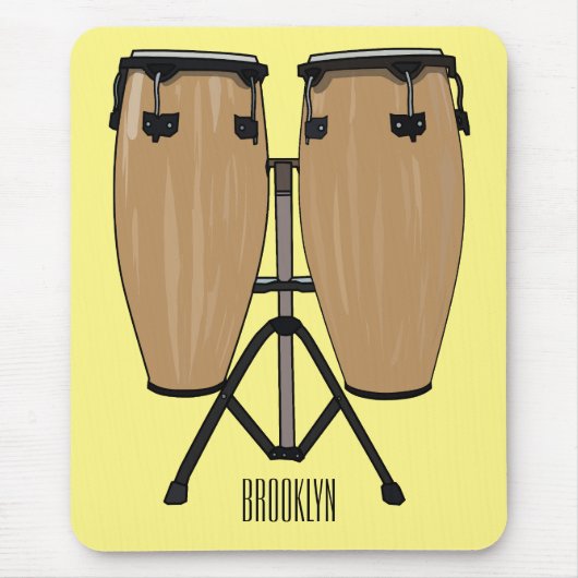 Bongo drum cartoon illustratie muismat (Voorkant)