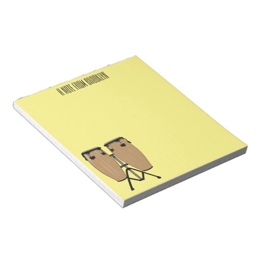 Bongo drum cartoon illustratie notitieblok (Schuin)