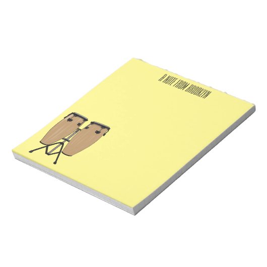 Bongo drum cartoon illustratie notitieblok (Linkerzijde)