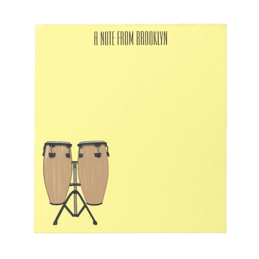 Bongo drum cartoon illustratie notitieblok (Voorkant)