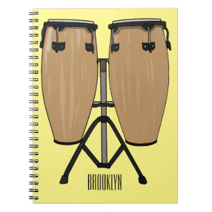 Bongo drum cartoon illustratie notitieboek