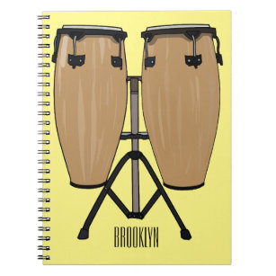 Bongo drum cartoon illustratie notitieboek