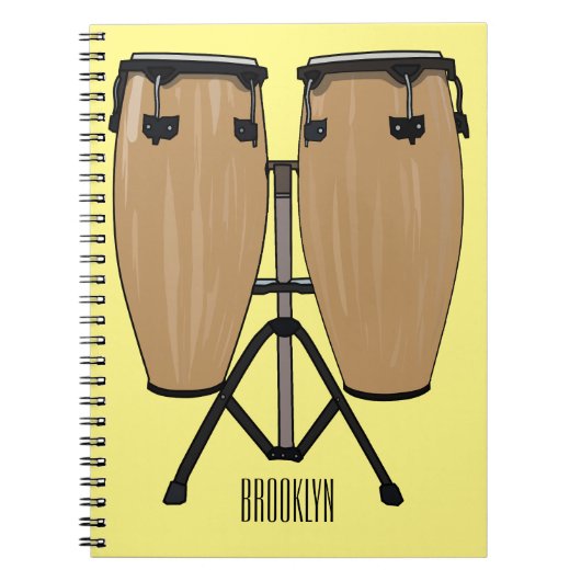 Bongo drum cartoon illustratie notitieboek (Voorkant)