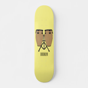 Bongo drum cartoon illustratie persoonlijk skateboard