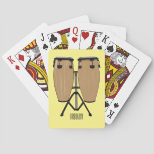 Bongo drum cartoon illustratie pokerkaarten