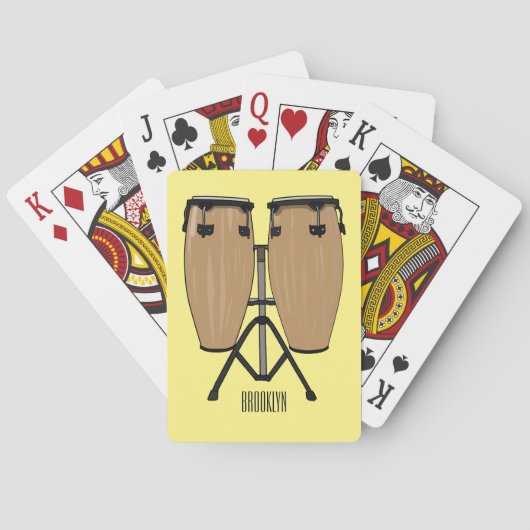 Bongo drum cartoon illustratie pokerkaarten (Achterkant)