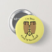 Bongo drum cartoon illustratie ronde button 5,7 cm (Voorkant /achterkant)