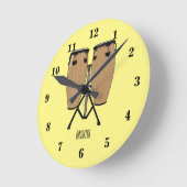 Bongo drum cartoon illustratie ronde klok (Hoek)