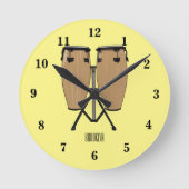 Bongo drum cartoon illustratie ronde klok (Voorkant)