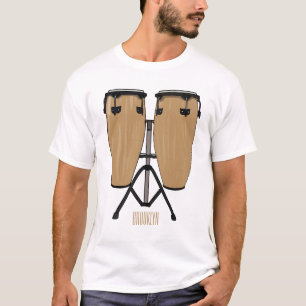 Bongo drum cartoon illustratie t-shirt