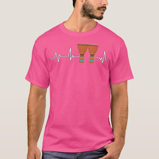 Bongo Drum Heartbeat Ekg Drummer Gift Bongo Drum T-shirt (Voorkant)